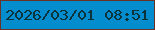 文字の大きさ：4、枠の色：693224、背景の色：038cce、文字の色：0b333c 無料ブログパーツのブログ時計
