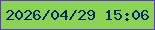 文字の大きさ：4、枠の色：6933d4、背景の色：8bd451、文字の色：042376 無料ブログパーツのブログ時計