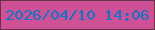 文字の大きさ：1、枠の色：69344b、背景の色：cf5094、文字の色：0877c7 無料ブログパーツのブログ時計