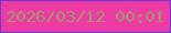 文字の大きさ：5、枠の色：6936dc、背景の色：ee3aa3、文字の色：a19670 無料ブログパーツのブログ時計