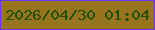 文字の大きさ：1、枠の色：6936fa、背景の色：97751e、文字の色：235000 無料ブログパーツのブログ時計
