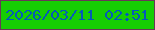 文字の大きさ：5、枠の色：693857、背景の色：16ce03、文字の色：045ab9 無料ブログパーツのブログ時計