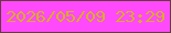 文字の大きさ：1、枠の色：693940、背景の色：fe4afa、文字の色：d8ac29 無料ブログパーツのブログ時計