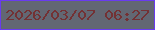 文字の大きさ：3、枠の色：693bef、背景の色：626773、文字の色：733134 無料ブログパーツのブログ時計