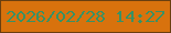 文字の大きさ：3、枠の色：693f10、背景の色：d8720d、文字の色：389165 無料ブログパーツのブログ時計