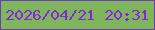 文字の大きさ：1、枠の色：693fb3、背景の色：80b65b、文字の色：8627db 無料ブログパーツのブログ時計