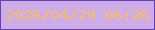 文字の大きさ：2、枠の色：693fb9、背景の色：ceace8、文字の色：f6bc6c 無料ブログパーツのブログ時計