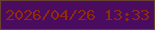 文字の大きさ：2、枠の色：694131、背景の色：490c5e、文字の色：922b0b 無料ブログパーツのブログ時計