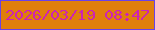 文字の大きさ：3、枠の色：6942e9、背景の色：e07f0c、文字の色：cd23b4 無料ブログパーツのブログ時計