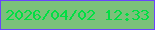 文字の大きさ：2、枠の色：6945fc、背景の色：7bc17a、文字の色：00df43 無料ブログパーツのブログ時計