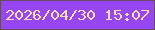 文字の大きさ：2、枠の色：694964、背景の色：9746f3、文字の色：fbe0ad 無料ブログパーツのブログ時計
