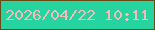 文字の大きさ：1、枠の色：694b16、背景の色：25d49e、文字の色：f2bbbc 無料ブログパーツのブログ時計