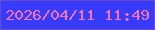 文字の大きさ：1、枠の色：694bcd、背景の色：373bfe、文字の色：fa71af 無料ブログパーツのブログ時計