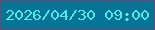 文字の大きさ：1、枠の色：694c6d、背景の色：067397、文字の色：53e9e5 無料ブログパーツのブログ時計