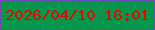 文字の大きさ：2、枠の色：694db0、背景の色：03974c、文字の色：eb0000 無料ブログパーツのブログ時計