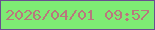 文字の大きさ：3、枠の色：694e90、背景の色：7eeb74、文字の色：b9777d 無料ブログパーツのブログ時計