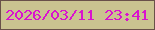 文字の大きさ：3、枠の色：695049、背景の色：cac390、文字の色：d913ce 無料ブログパーツのブログ時計
