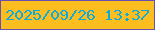 文字の大きさ：2、枠の色：6950b0、背景の色：fcbd1f、文字の色：0eaadc 無料ブログパーツのブログ時計