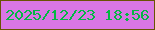 文字の大きさ：5、枠の色：695304、背景の色：d976e5、文字の色：04b744 無料ブログパーツのブログ時計