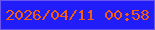 文字の大きさ：5、枠の色：6955f0、背景の色：201df9、文字の色：f65c0f 無料ブログパーツのブログ時計