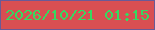 文字の大きさ：5、枠の色：695a97、背景の色：d84f52、文字の色：36da60 無料ブログパーツのブログ時計