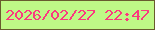 文字の大きさ：2、枠の色：695b2e、背景の色：bff886、文字の色：fb397f 無料ブログパーツのブログ時計