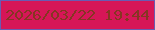 文字の大きさ：1、枠の色：695bb2、背景の色：d61657、文字の色：863622 無料ブログパーツのブログ時計