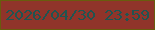文字の大きさ：2、枠の色：695c0d、背景の色：90342a、文字の色：205451 無料ブログパーツのブログ時計