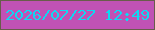 文字の大きさ：2、枠の色：695c4b、背景の色：c052b5、文字の色：0ed9f2 無料ブログパーツのブログ時計