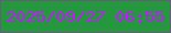 文字の大きさ：5、枠の色：695c78、背景の色：24973f、文字の色：c119fc 無料ブログパーツのブログ時計