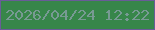 文字の大きさ：5、枠の色：695c98、背景の色：37864a、文字の色：779a93 無料ブログパーツのブログ時計