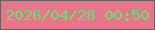 文字の大きさ：1、枠の色：695d66、背景の色：e7768b、文字の色：64e66e 無料ブログパーツのブログ時計