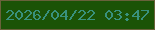 文字の大きさ：5、枠の色：69613a、背景の色：1b5306、文字の色：39917d 無料ブログパーツのブログ時計