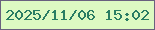 文字の大きさ：2、枠の色：69617e、背景の色：ddfac2、文字の色：297d63 無料ブログパーツのブログ時計