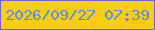 文字の大きさ：4、枠の色：6964e4、背景の色：f9cf07、文字の色：5c8ded 無料ブログパーツのブログ時計
