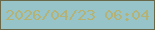 文字の大きさ：2、枠の色：696849、背景の色：96c4c9、文字の色：b4b375 無料ブログパーツのブログ時計