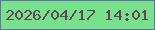 文字の大きさ：5、枠の色：696daa、背景の色：76e38b、文字の色：684160 無料ブログパーツのブログ時計