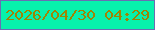 文字の大きさ：1、枠の色：696db3、背景の色：07f1ac、文字の色：9f8404 無料ブログパーツのブログ時計