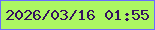 文字の大きさ：3、枠の色：696dff、背景の色：acf762、文字の色：36115e 無料ブログパーツのブログ時計