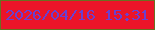 文字の大きさ：2、枠の色：697021、背景の色：eb1429、文字の色：6940d1 無料ブログパーツのブログ時計