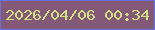 文字の大きさ：4、枠の色：6971dd、背景の色：845978、文字の色：d1e083 無料ブログパーツのブログ時計