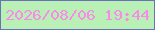 文字の大きさ：1、枠の色：6972b7、背景の色：b9f0b5、文字の色：f98aec 無料ブログパーツのブログ時計