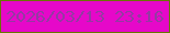 文字の大きさ：2、枠の色：697605、背景の色：e608c9、文字の色：943aa2 無料ブログパーツのブログ時計