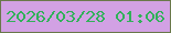 文字の大きさ：2、枠の色：69784a、背景の色：d2a1e4、文字の色：31b159 無料ブログパーツのブログ時計