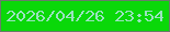 文字の大きさ：5、枠の色：697b6a、背景の色：0ad809、文字の色：9ae3c0 無料ブログパーツのブログ時計