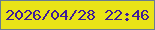 文字の大きさ：2、枠の色：697c90、背景の色：e9e317、文字の色：3f1c98 無料ブログパーツのブログ時計