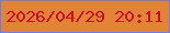 文字の大きさ：1、枠の色：697deb、背景の色：e18534、文字の色：d10e28 無料ブログパーツのブログ時計