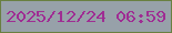 文字の大きさ：1、枠の色：698041、背景の色：97a1a9、文字の色：9f2d93 無料ブログパーツのブログ時計