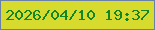文字の大きさ：5、枠の色：6980a9、背景の色：d7db2e、文字の色：108624 無料ブログパーツのブログ時計