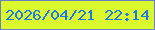 文字の大きさ：5、枠の色：6980c5、背景の色：dbfa2e、文字の色：1d7aee 無料ブログパーツのブログ時計